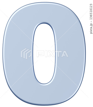 3D素材_数字_0_メタリック_銀 3D素材_数字_0_メタリック_銀 136518123