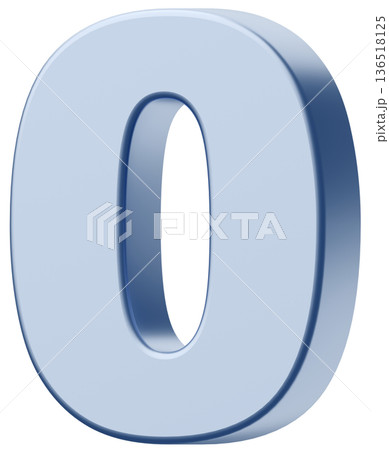 3D素材_数字_0_メタリック_銀 3D素材_数字_0_メタリック_銀 136518125