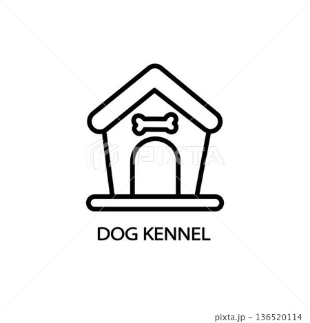 Pet house icon from furniture household collection. Thin linear pet house, house, pet outline icon isolated on white background. Line vector pet house sign, symbol for web and mobile 136520114