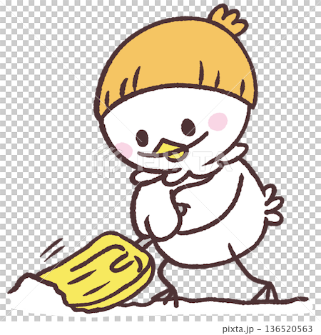 一隻白鳥鏟雪的插圖 136520563