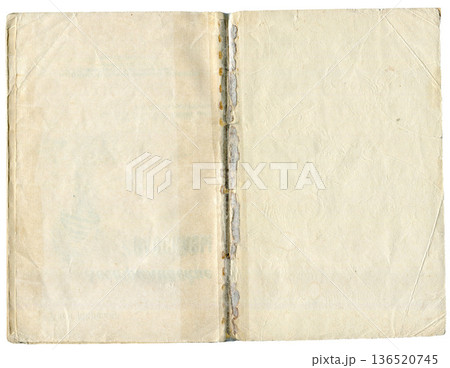 Vintage abstract old paper sheet with rough torn edges. Worn antique paper texture. For interior design, prints, fabric or background. 136520745