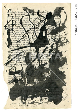 Vintage abstract old paper sheet and ink...のイラスト素材 [136520750] - PIXTA