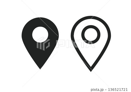 イラスト素材:かわいいマップのピンのアイコン pin point. pin location イラスト素材:かわいいマップのピンのアイコン pin point. pin location 136521721