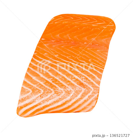 fresh salmon fillet isolated on white with clipping path fresh salmon fillet isolated on white with clipping path 136521727