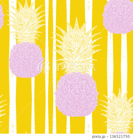 vector seamless pattern with pineapple 136521750