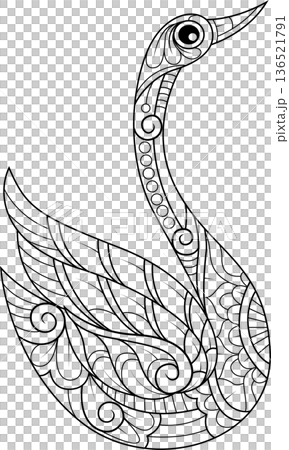 Hand drawn of goose in zentangle style Hand drawn of goose in zentangle style 136521791