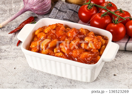 Baked kidney with tomato sauce Baked kidney with tomato sauce 136523269