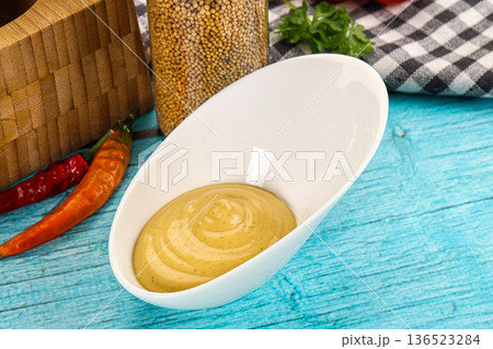 Spicy yellow mustard sauce dip Spicy yellow mustard sauce dip 136523284
