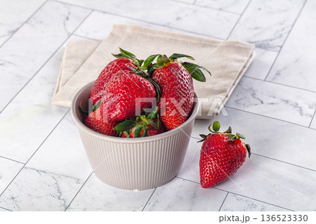 Ripe sweet Strawberry in the bowl Ripe sweet Strawberry in the bowl 136523330
