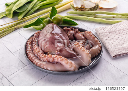 Gourmet luxury raw wild octopus Gourmet luxury raw wild octopus 136523397