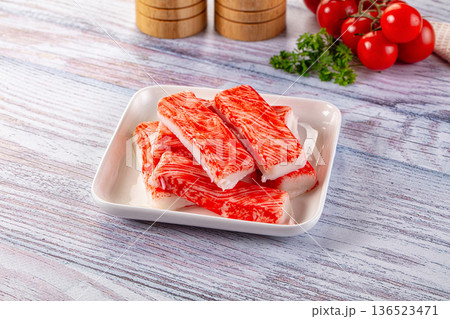 Crab stick surimi fish meat 136523471