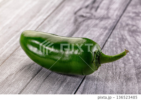 Raw ripe green jalapeno pepper Raw ripe green jalapeno pepper 136523485