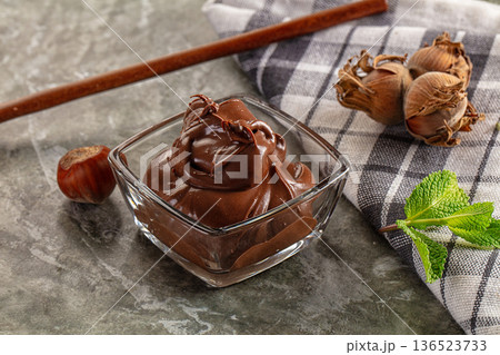Yummy Chocolate paste with nuts Yummy Chocolate paste with nuts 136523733