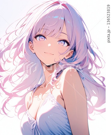 可愛い女の子のイラスト 136523819