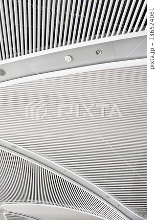 ceiling is made of designer plastic grilles 136524061