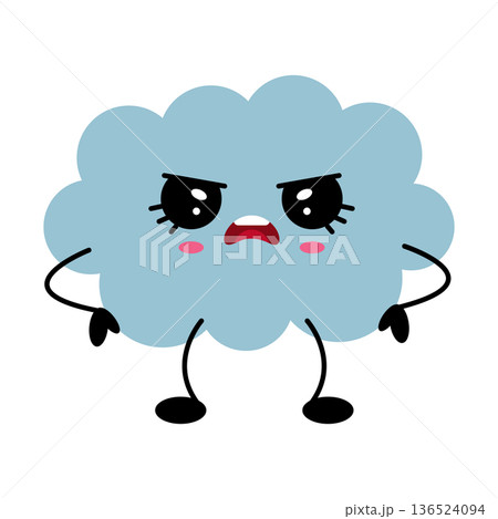 Weather dissatisfied cloud character. Funny cloud character. Weather dissatisfied cloud character. Funny cloud character. 136524094