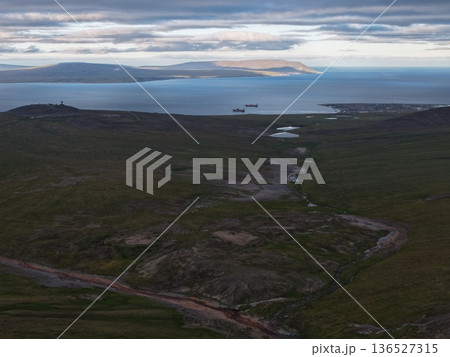 Lavrentiya remote Arctic terrain Chukotka pristine coastal beauty landscape Lavrentiya remote Arctic terrain Chukotka pristine coastal beauty landscape 136527315