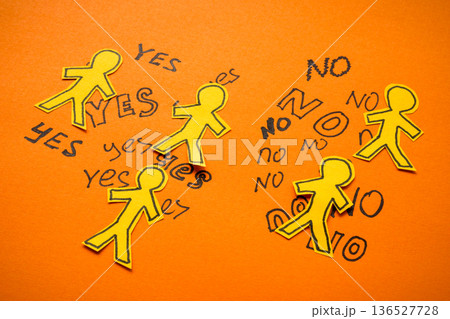 Communication conflict concept. Disagreement concept 136527728