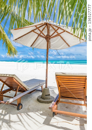 Best relax beach chairs palm leaves ocean view Maldives luxury resort lifestyle Best relax beach chairs palm leaves ocean view Maldives luxury resort lifestyle 136527777
