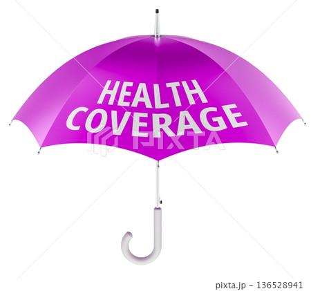 Health Coverage concept with umbrella, 3D rendering 136528941