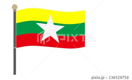 国旗　ミャンマー 136529758