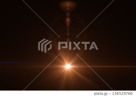 Abstract Natural Sun flare on the black. 136529766
