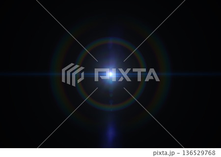Lens flare. Halo, optical phenomenon. 136529768