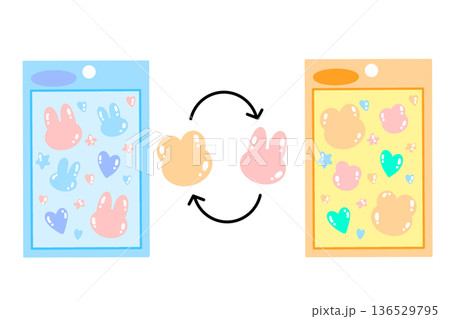 シール交換のイラスト 136529795