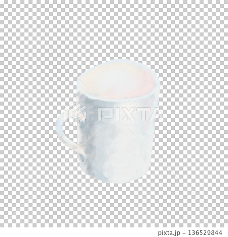 白いマグカップのイラスト 白いマグカップのイラスト 136529844