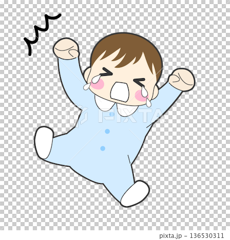 Illustration of a crying and angry baby 136530311