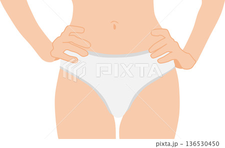 ダイエットに成功した女性のイラスト 136530450