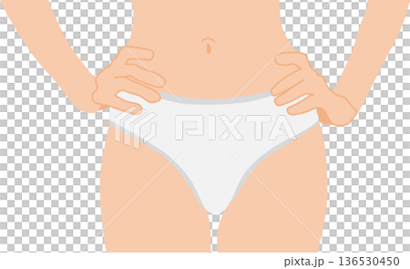 ダイエットに成功した女性のイラスト 136530450
