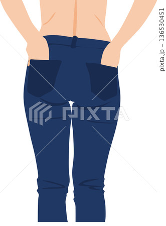 ダイエットに成功した女性のイラスト 136530451