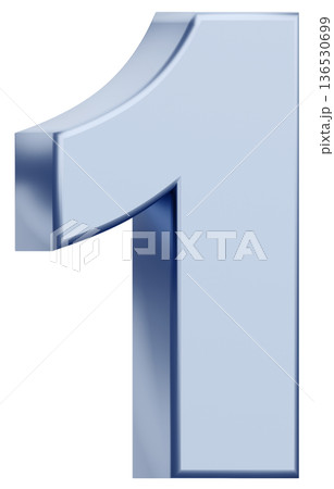 3D素材_数字_1_メタリック_銀 3D素材_数字_1_メタリック_銀 136530699