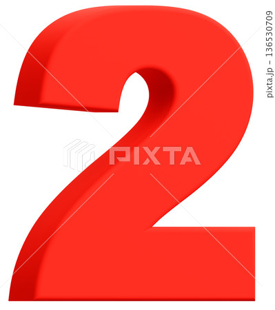 3D素材_数字_2_赤 3D素材_数字_2_赤 136530709
