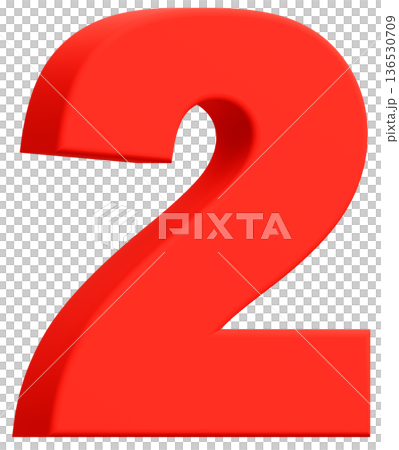 3D素材_数字_2_赤 3D素材_数字_2_赤 136530709