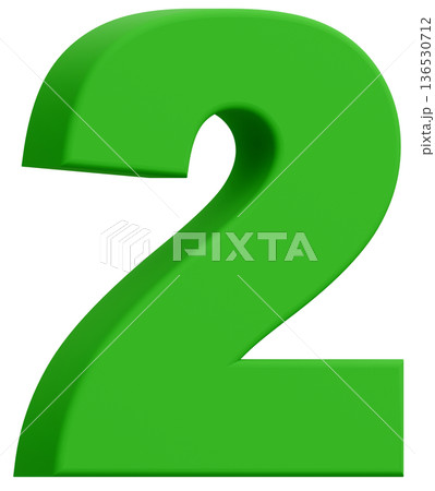 3D素材_数字_2_緑 136530712