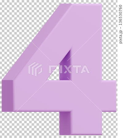 3D素材_数字_4_紫 136530760