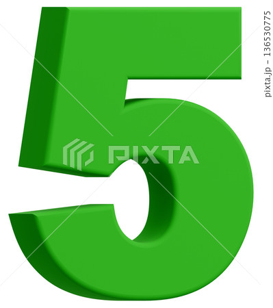 3D素材_数字_5_緑 3D素材_数字_5_緑 136530775