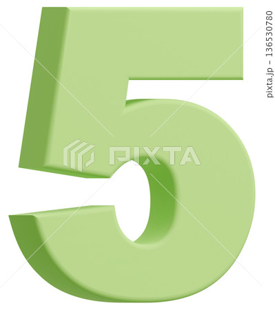 3D素材_数字_5_黄緑 136530780