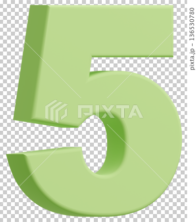 3D素材_数字_5_黄緑 136530780