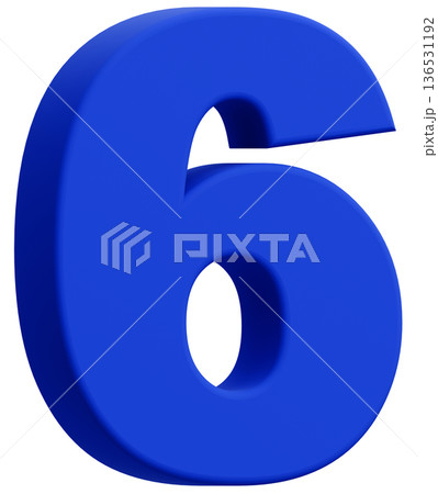 3D素材_数字_6_青 136531192