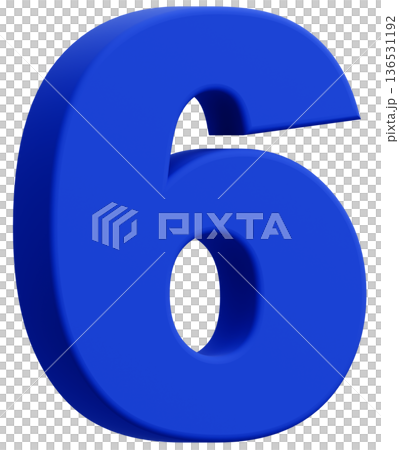 3D素材_数字_6_青 136531192