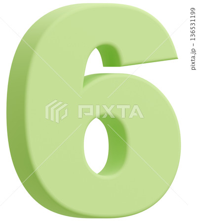 3D素材_数字_6_黄緑 136531199