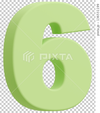 3D素材_数字_6_黄緑 136531199