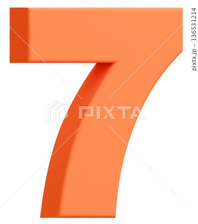 3D素材_数字_7_オレンジ 3D素材_数字_7_オレンジ 136531214