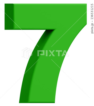 3D素材_数字_7_緑 3D素材_数字_7_緑 136531215