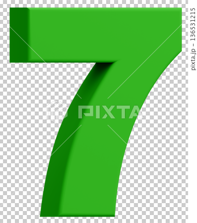 3D素材_数字_7_緑 3D素材_数字_7_緑 136531215