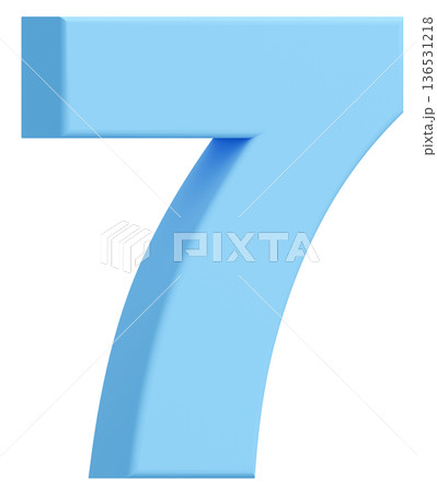 3D素材_数字_7_水色 3D素材_数字_7_水色 136531218