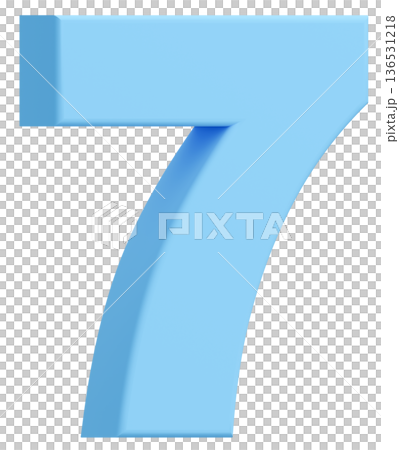 3D素材_数字_7_水色 3D素材_数字_7_水色 136531218